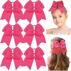 Pink Hair cheer Bows Set